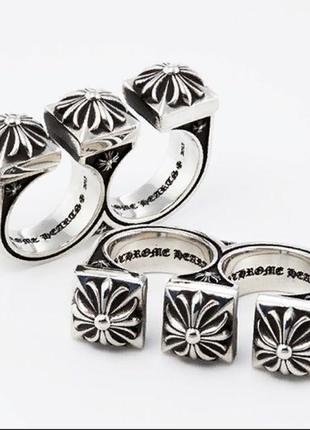 Чоловіче срібне подвійне кільце chrome hearts кастет кельтський хрест 60,78 грам2 фото