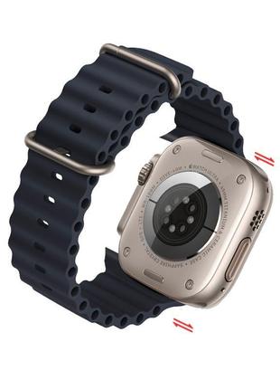 Ремінець hoco iwatch wa12 original series marine double buckle silicone strap (42/44/45 / 49mm)8 фото