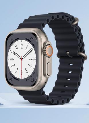 Ремінець hoco iwatch wa12 original series marine double buckle silicone strap (42/44/45 / 49mm)10 фото