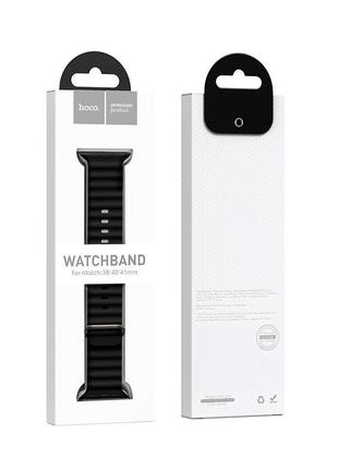 Ремінець hoco iwatch wa12 original series marine double buckle silicone strap (38/40 / 41mm)3 фото