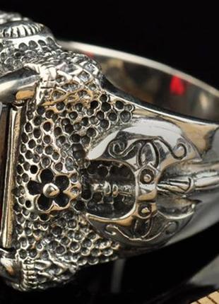 Мужское серебряное большое кольцо когти дракона 21 размер5 фото