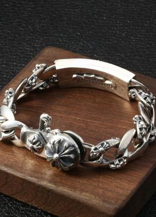 Чоловічий срібний браслет chrome hearts кельтський хрест 112 г 23,5 см2 фото