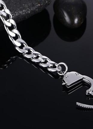 Мужской браслет наручник bvlgari булгари  22 см сталь 316l комплект8 фото