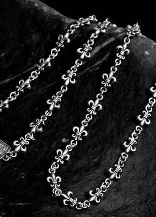 Унисекс женская серебряная цепочка  кельтская лилия 55 см 22 грамма5 фото