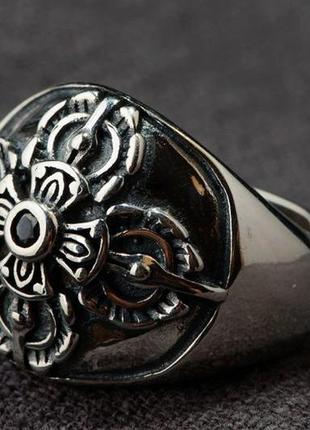 Серебряное кольцо унисекс крест двойной дордже ваджра 9,16 грамма разьемное 18-23 размер7 фото
