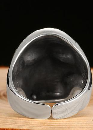 Унисекс серебряное большое кольцо 3d череп sheet 14 грамм регулируется4 фото