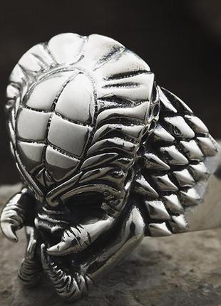 Мужское большое серебряное кольцо хищник регулируется 21 грамм4 фото
