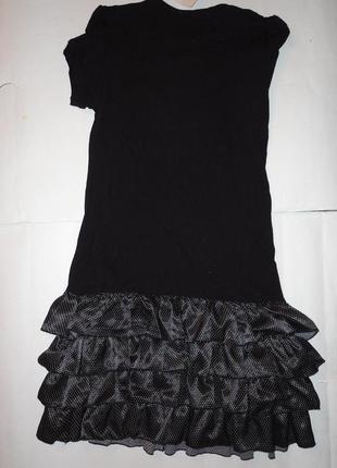 Платье черное в горошек  р.s, м, l  (ог 80,88, 94, дл. 86) стрейч вискоза3 фото