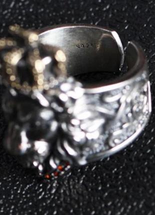 Серебряное кольцо мужское большое король лев 18,5 грамм разъемное 18-22 размер5 фото