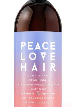 Балансуючий шампунь для жирної та роздратованої шкіри голови - barwa peace love hair balancing shampoo, 480 мл1 фото