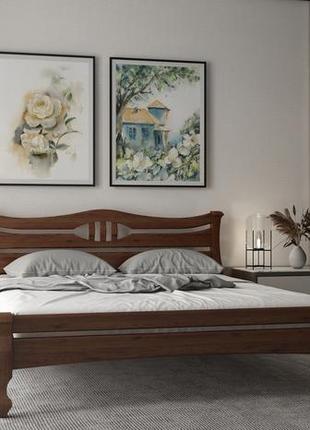 Кровать деревянная двухспальная "даллас" 140х200 коричневе