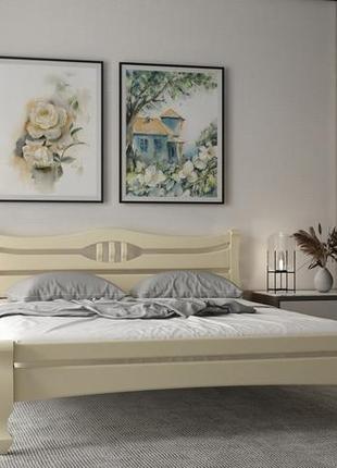 Ліжко дерев'яне двоспальне "далас" 180х200 айворі