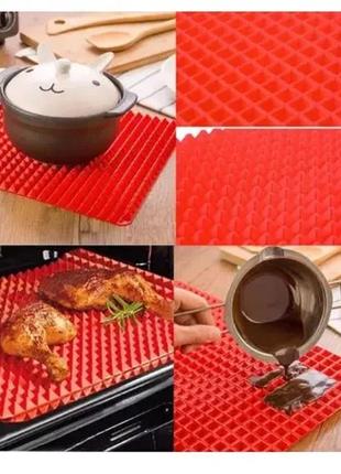 Килимок для випікання pyramid pan fat-reduction silicone cooking mat (16,25х11,5 см, силіконовий)grill1 фото