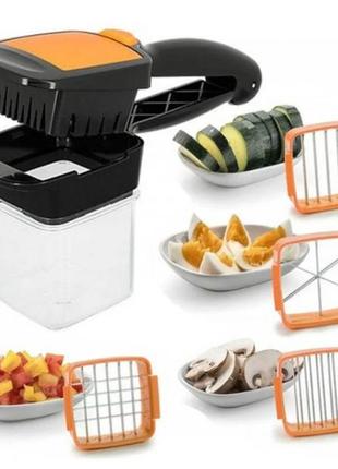 Овочерізка з контейнером nicer dicer quick 2 (5 в 1)6 фото