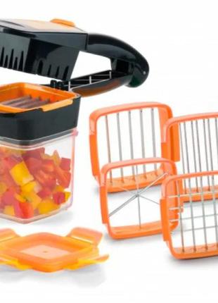 Овочерізка з контейнером nicer dicer quick 2 (5 в 1)3 фото