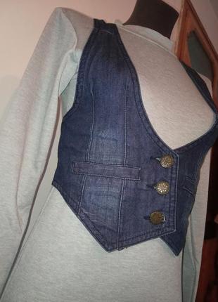 Жакет жилет безрукавка джинс