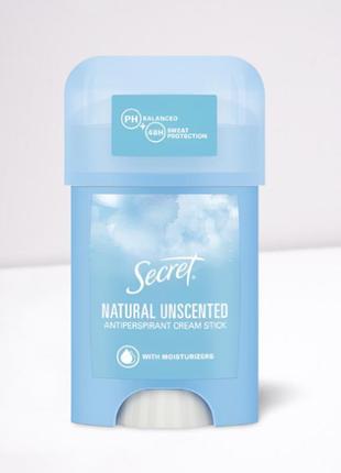 Антиперспирант кремовый secret natural unscented, 40 мл