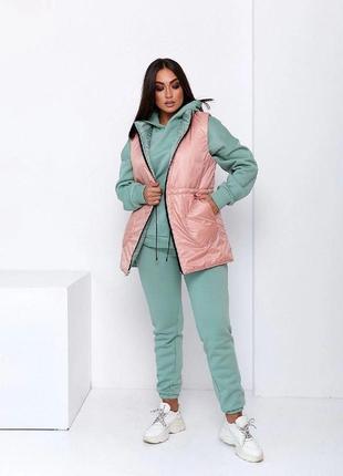 Двостороння жилетка з плащової тканини  з куліскою