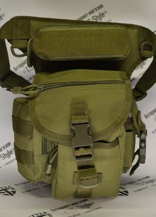 Тактична поясна сумка на стегно 900d в кольорі армійський зелений
