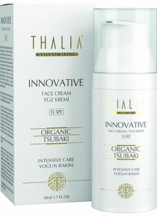 Органічний денний крем для обличчя з олією камелії японської з spf 15 thalia, 50 мл
