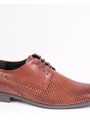 Туфли tapi с перфорацией, коричневые 41 размер