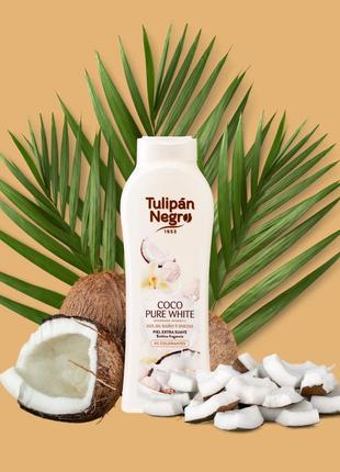 Гель для душу "білий кокос" - tulipan negro white coconut shower gel, 650 мл