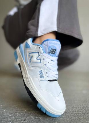 Жіночі кросівки new balance 550 "white university blue" (преміум якість)1 фото