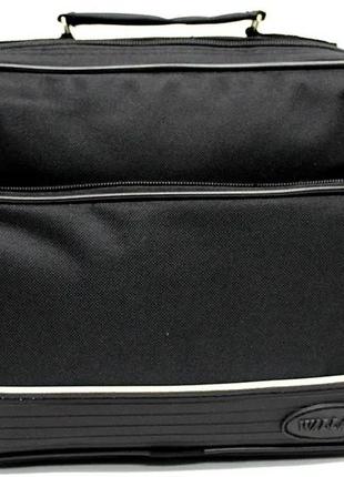 Сумка мужская через плечо большая тканевая черная wallaby