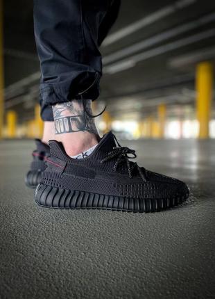 Adidas yeezy 350 v2 black reflective (реф шнурки)🔥6 фото