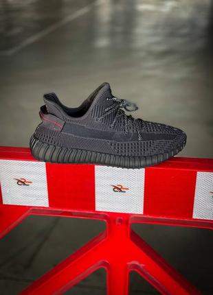 Adidas yeezy 350 v2 black reflective (реф шнурки)🔥9 фото