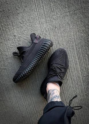 Adidas yeezy 350 v2 black reflective (реф шнурки)🔥7 фото