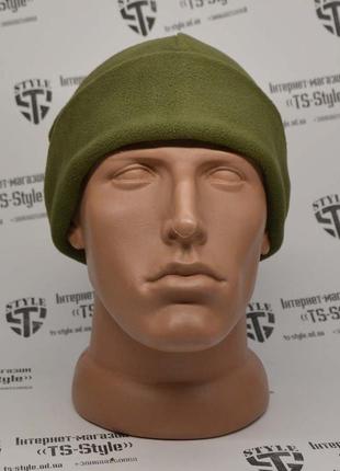 Флісовая військова шапка-біні amazon олива2 фото