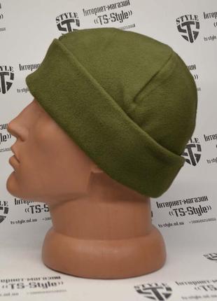 Флісовая військова шапка-біні amazon олива1 фото