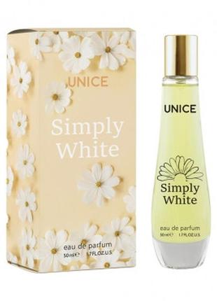 Жіноча парфумована вода unice simply white, 50 мл