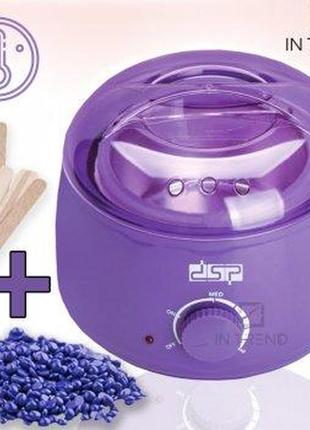 Алюминиевый воскоплав с терморегулятором beauty &skincare для восковой депиляции горячим воском фиолетовый