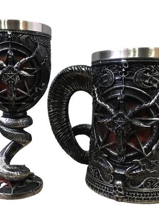 Подарочный набор кружка чашка бокал 3d игра престолов game of thrones baphomet бафомет подарок3 фото