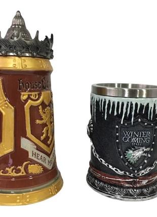 Подарунковий набір гуртка game of thrones house lannister і гуртка іма близько winter is coming stark