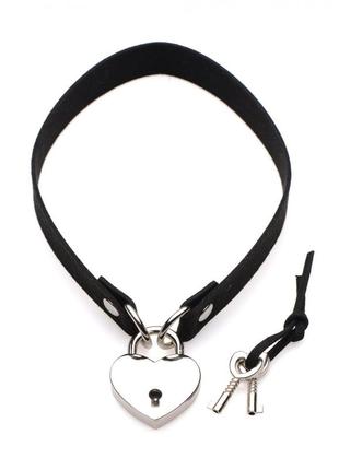 Замок вашего сердца: элегантный кожаный чокер с символом любви универсальный размер...