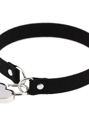 Замок вашего сердца: элегантный кожаный чокер с символом любви универсальный размер...