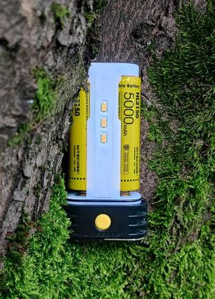 Nitecore lr60 + акб nitecore 2*5000mah - 3в1 кемпинговый фонарь + power bank + зарядное устройство