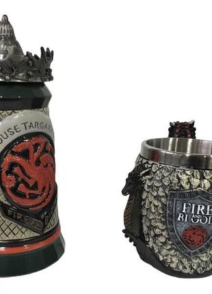 Подарочный набор кружка game of thrones house targaryen fire and blood игра престолов и fire and blood