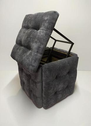 Пуф трансформер 5 в 1 для взрослых на колёсах пуфик квадратный кухонные стулья и...