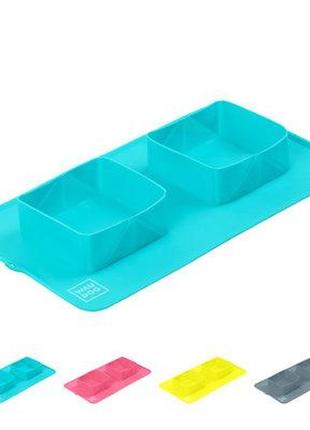 Складная миска waudog silicone, желтая, 385х230х50 мм