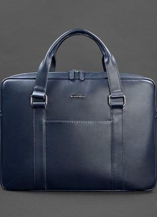 Сумка для ноутбука і документів темно-синя blanknote арт. bn-bag-37-navy-blue