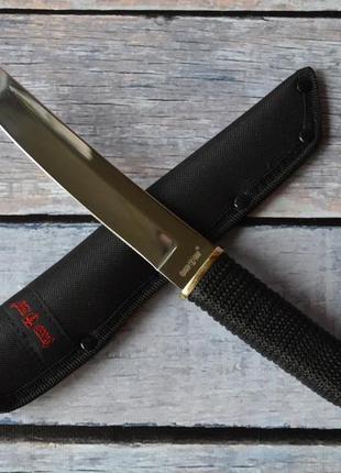 Нож нескладной в стиле танто, с темляком и тканевым чехлом в комплекте