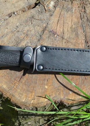 Нож нескладной финка 3, изготавливается из нержавеющей стали, с кожаным чехлом в комплекте4 фото