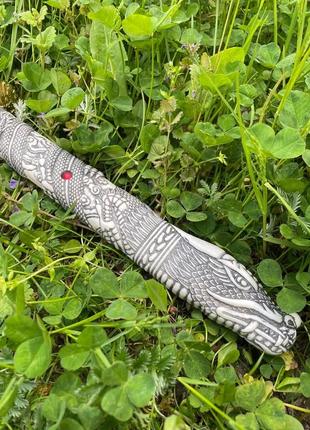 Самурайський меч катана дракон, з підставкою у комплекті, елітний подарунок чоловікові7 фото