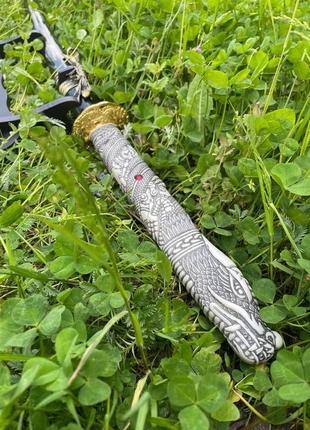 Самурайський меч катана дракон, з підставкою у комплекті, елітний подарунок чоловікові4 фото
