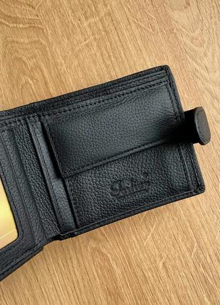 Компактне шкіряне чоловіче портмоне чорного кольору tailian чоловічий практичний гаманець6 фото