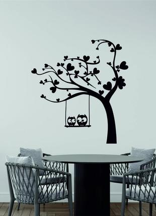 Декоративне настінне панно «сови на гілці», декор на стіну3 фото